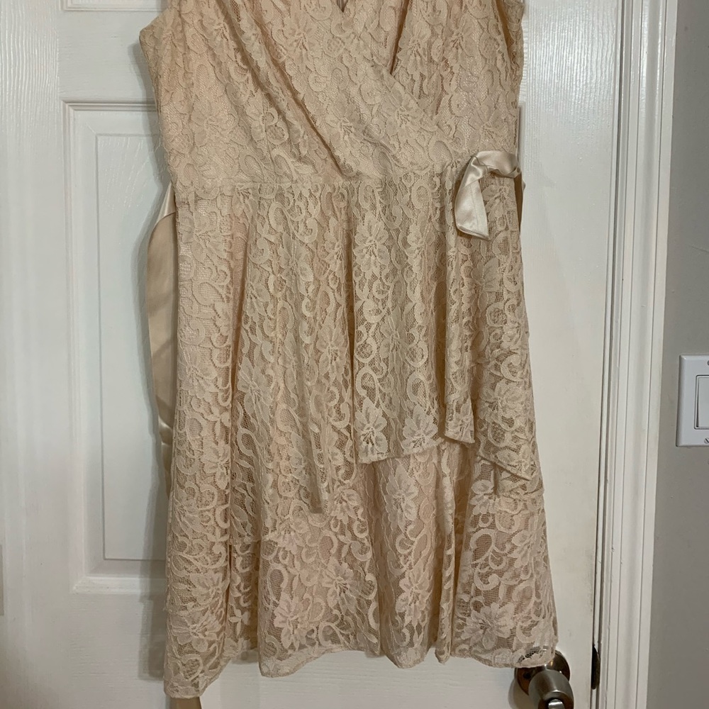 Cream V cut dress!